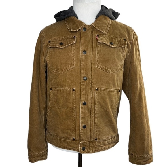 Levi’s Men’s Full Zip and Snap Removable Hood Jacket